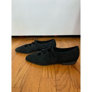 Sam & Libby Black Suede Tie Up Shoes Size 9